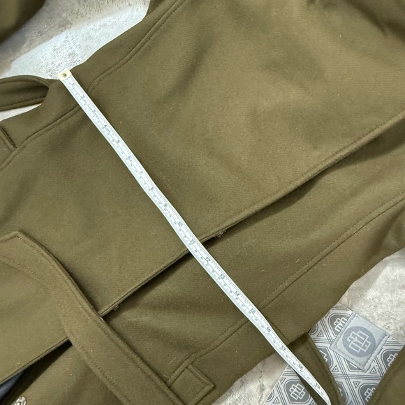 ASOS Olive Green Wool Blend Coat - Picture 11 of 12